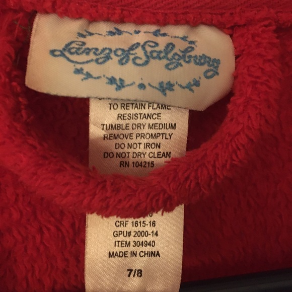 Red Child’s Robe Size 7/8 - Picture 3 of 4